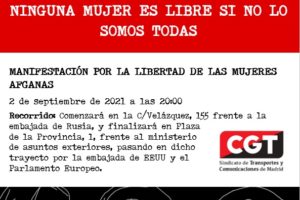 Convocatoria concentración y marcha de apoyo a las mujeres afganas